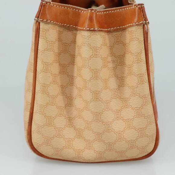 CELINE Macadam Canvas Hand Bag Pvc Leather Beige Brown Gold - Picture 4 of 13